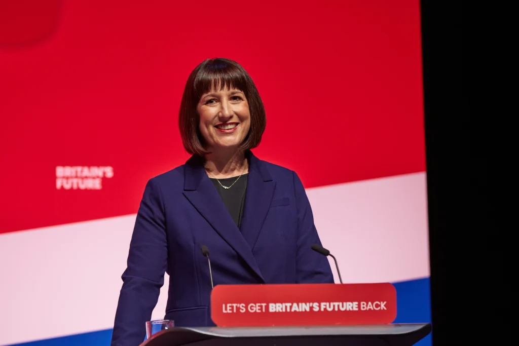 Rachel Reeves speaking at Labour conference